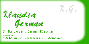 klaudia german business card